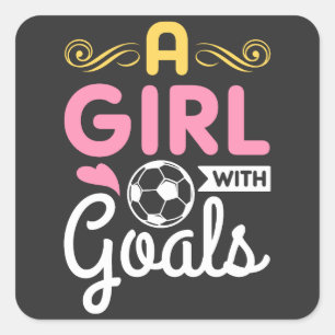 Adesivo Quadrado Futebol - Uma Menina Com Objetivos