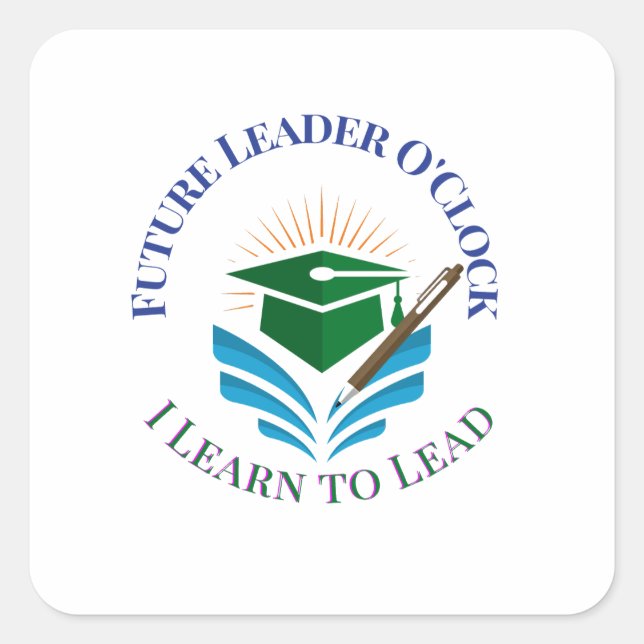 Adesivo Quadrado Future Leader O'Clock – Aprenda a Liderar | Motiva (Frente)