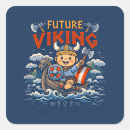 Adesivo Quadrado Future Viking Funny Norwegian Stickers