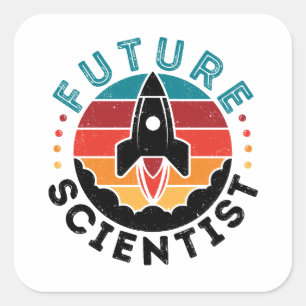 Adesivo Quadrado Futuro Cientista