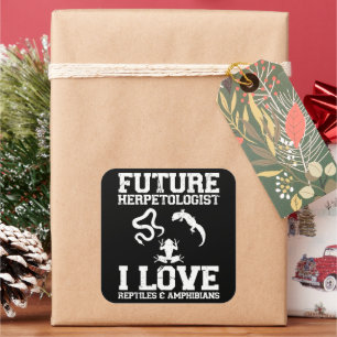 Adesivo Quadrado Futuro Herpetologista Herpetology Lover Amphibes