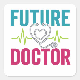 Adesivo Quadrado Futuro Médico Cute Medical para o Dia do Médico