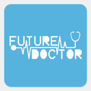Adesivo Quadrado Futuro médico medicina Estetoscópio