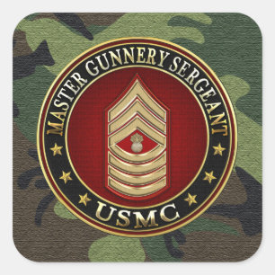Adesivo Quadrado Fuzileiros americanos: Sargento-mor (USMC MGySgt)
