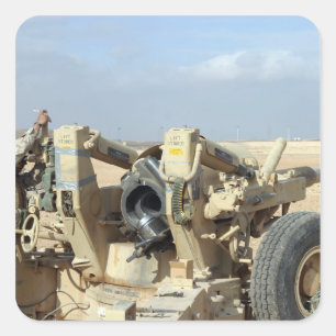 Adesivo Quadrado Fuzileiros dos EUA se preparam para disparar um ho