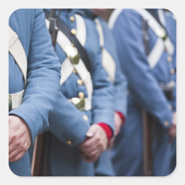 Adesivo Quadrado Fuzileiros militares da era civil dos EUA (Frente)
