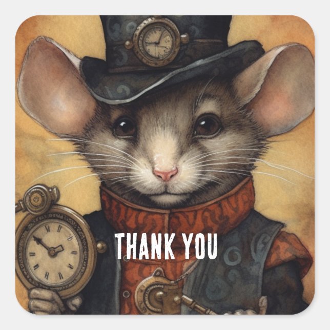 Adesivo Quadrado Fuzzypaws steampunk (Frente)