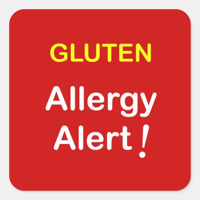Adesivo Quadrado g1 - Alerta de Alergia - GLUTEN. (Frente)