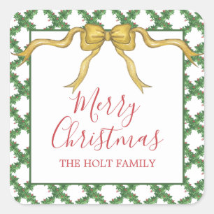 Adesivo Quadrado Gabinete de presentes para Arco de Natal com Aquar