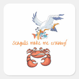 Adesivo Quadrado Gaivotas Me Fazem Crabby