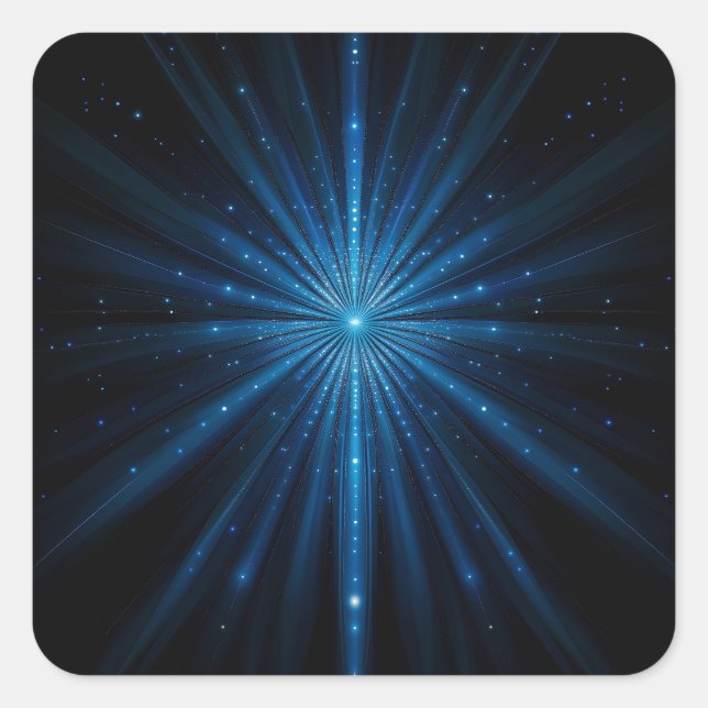 Adesivo Quadrado Galáxia Azul Continuum Estrela Cósmica Nascimento  (Frente)