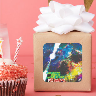 Adesivo Quadrado Galáxia de Horrores do Dia das Bruxas do Zombie Wo