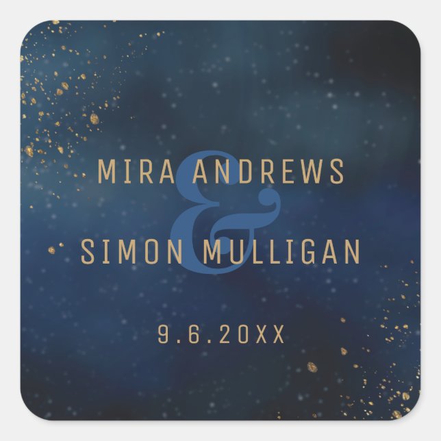 Adesivo Quadrado Galáxia ouro (Frente)