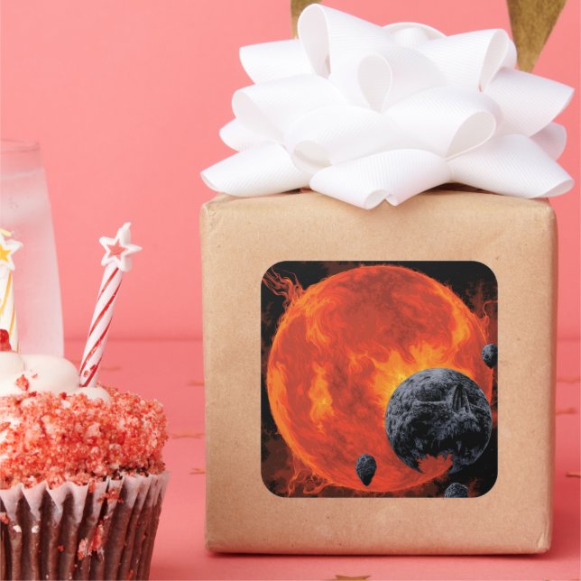 Adesivo Quadrado Galáxias de Horrores do Halloween do Cemitério Esp (Festa)