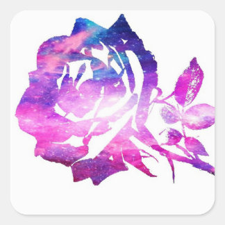 Adesivo Quadrado Galáxias Rosa, em forma de cor-de-rosa e estrelas