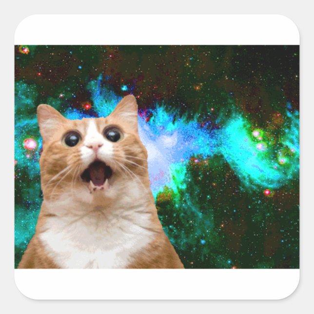 ADESIVO QUADRADO GALAXY CAT (Frente)