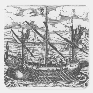 Adesivo Quadrado Galera francesa