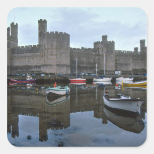 Adesivo Quadrado Gales, castelo de Caernarfon, um dos