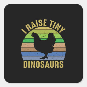 Adesivo Quadrado Galinha Lover I Levantar Dinossauros Pequenos