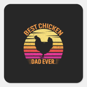 Adesivo Quadrado Galinha Lover   Melhor Pai de frango nunca