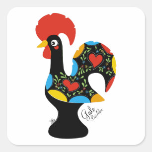 Adesivo Quadrado Galo famoso de Barcelos Nr 09