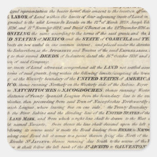 Adesivo Quadrado Galveston Baía e Texas Terra Empresa