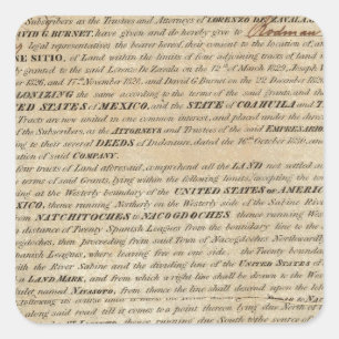 Adesivo Quadrado Galveston Baía e Texas Terra Empresa