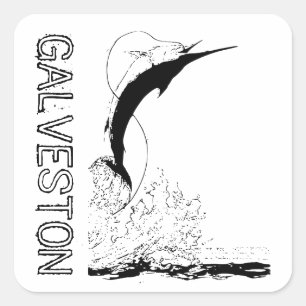 Adesivo Quadrado Galveston, pesca desportiva TX
