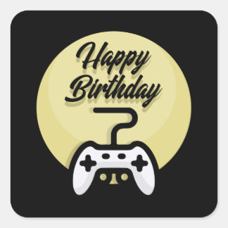 Adesivo Quadrado Gamer Birthday