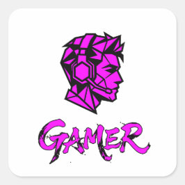 Adesivo Quadrado Gamer Geométrico Rosa Legal