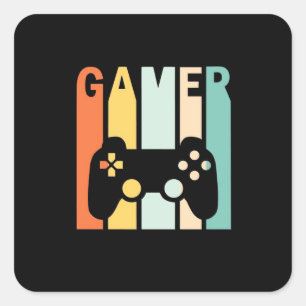 Adesivo Quadrado Gamer Gift Gamer Retro Vintage