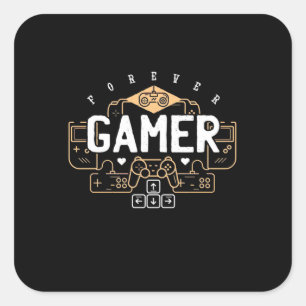 Adesivo Quadrado Gamer Gift   Jogador para sempre