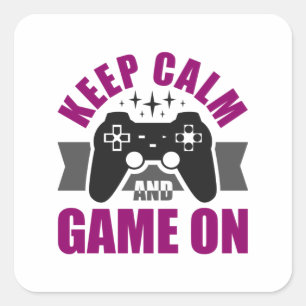 Adesivo Quadrado Gamer Gift Mantém Jogos Calmos