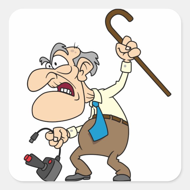 Adesivo Quadrado Gamer Sticker Grumpy Geezer (Frente)