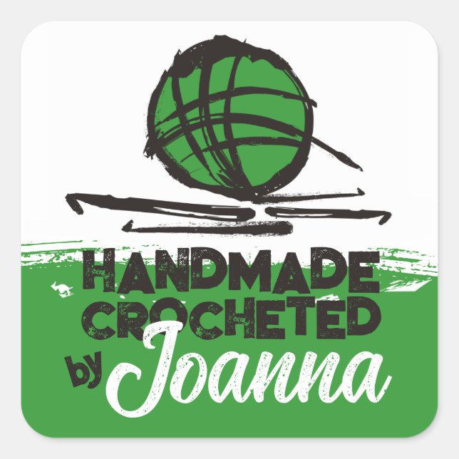 Adesivo Quadrado gancho de crochê de cor personalizada esferas com  (Frente)