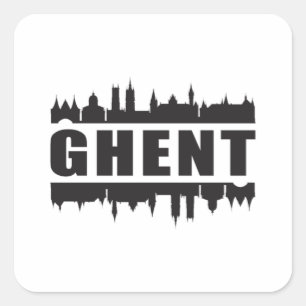 Adesivo Quadrado Gand Belgium, cidade de Gand, cidade de Skyline, V