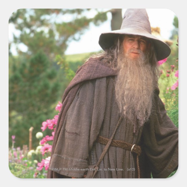 Adesivo Quadrado GANDALF™ com chapéu (Frente)