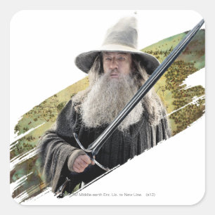 Adesivo Quadrado Gandalf com Espada Verde