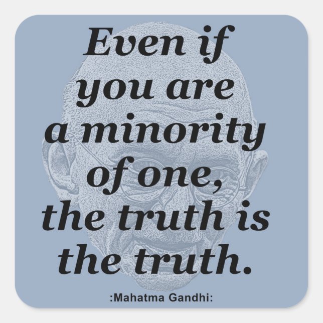 Adesivo Quadrado Gandhi, a verdade (Frente)