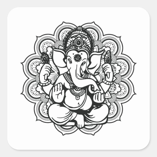 Adesivo Quadrado Ganesha Square Sticker (Frente)