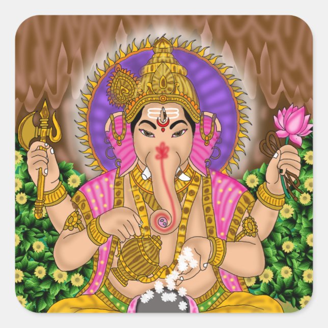 Adesivo Quadrado Ganesha Sticker (Frente)