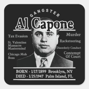 Adesivo Quadrado Gangster Al Capone
