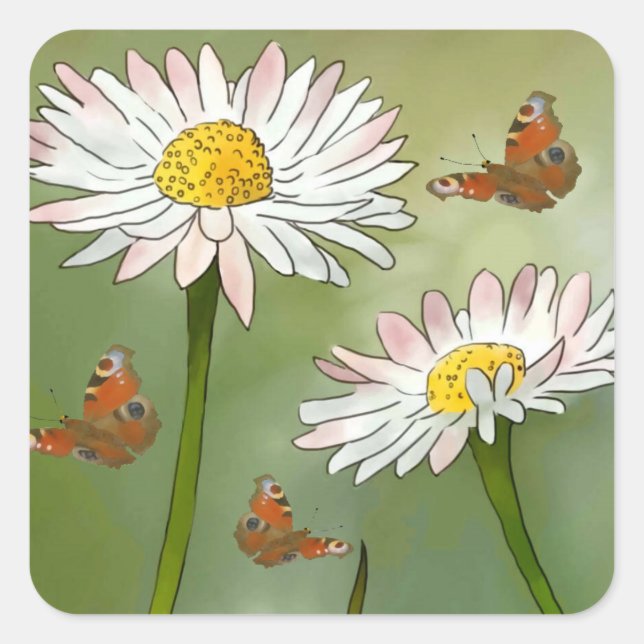 Adesivo Quadrado Gänseblümchen (Frente)