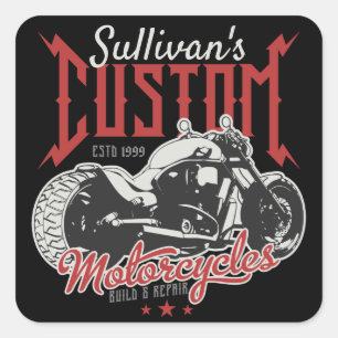 Adesivo Quadrado Garagem Personalizada de Biker de Bicicleta Má Gr