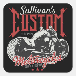 Adesivo Quadrado Garagem Personalizada de Biker de Bicicleta Má Gra