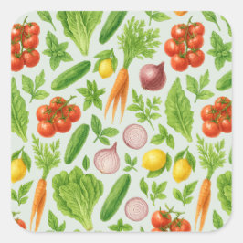 Adesivo Quadrado Garden-Fresh Veggie Salad— Friend Sticker