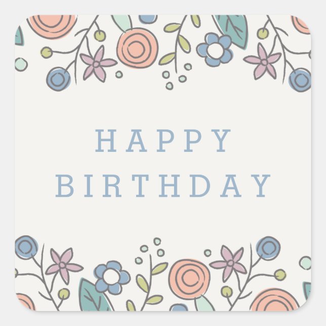 Adesivo Quadrado Garden Soiree Sticker - Cornflower (Frente)