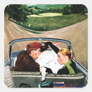 Adesivo Quadrado Garfo na estrada