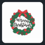 Adesivo Quadrado Garland Felry Christmas<br><div class="desc">ornamento de natal de natal, decoração de círculo verde doce, decoração de pinheiro, holly de fita de pinheiro, inscrição de luz de vintage de texto, decoração de festas de árvores de presente, quadro de convite de dezembro, novo ano de banner festivo, ilustração de festas de festas, decoração de felizes de...</div>