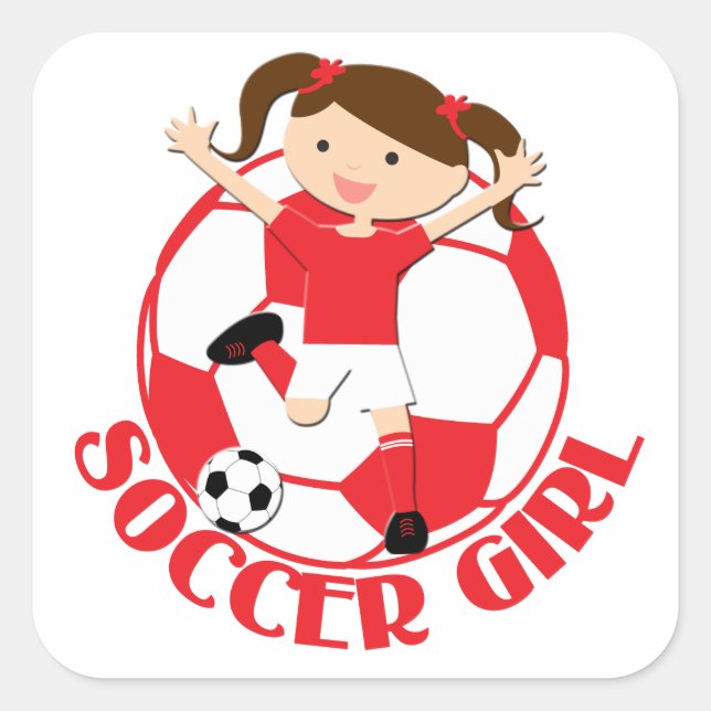 Adesivo Quadrado Garota 1 e Ball Red and White v2 (Frente)